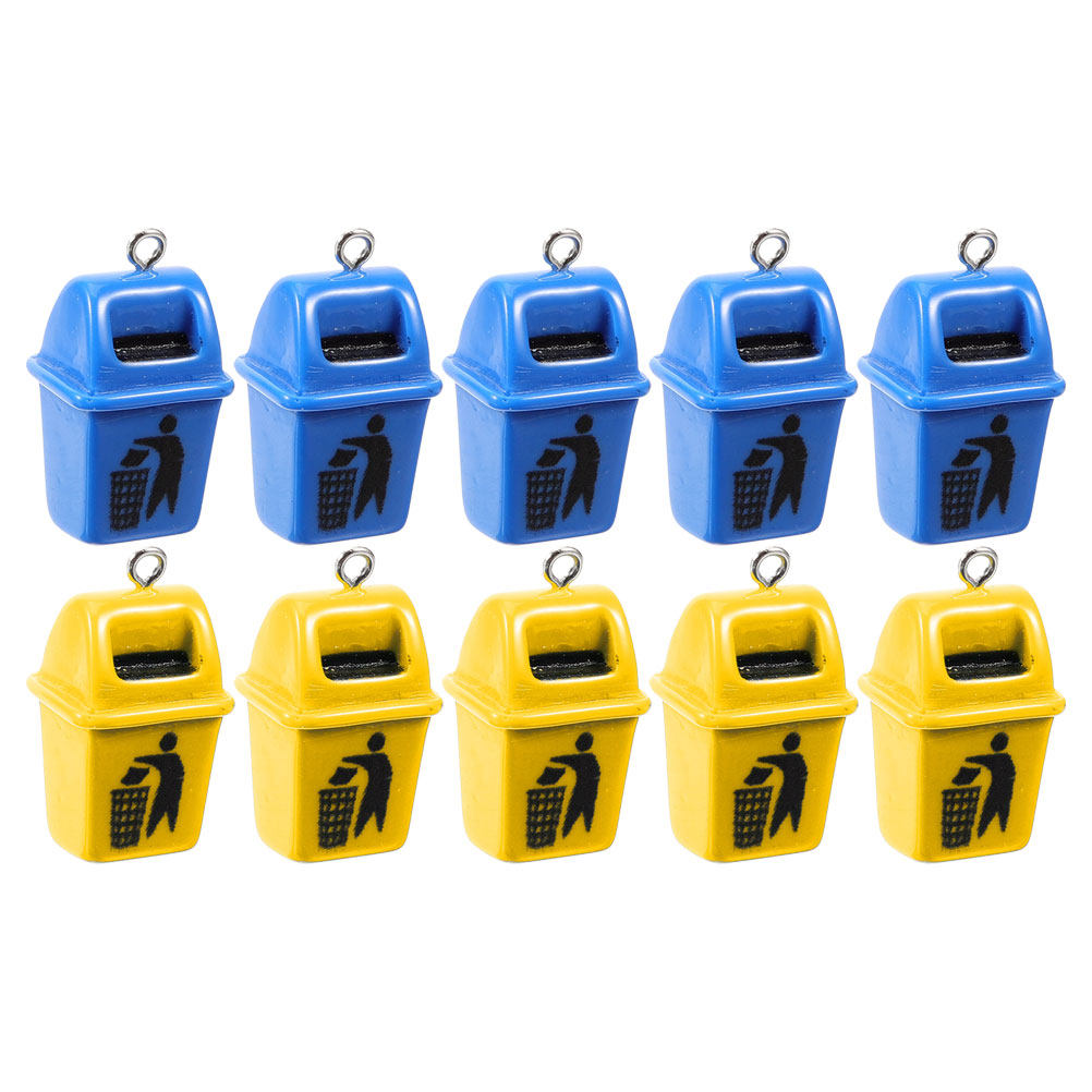 Crafting Resin - 10Pcs Garbage Bin Charms Smooth Resin