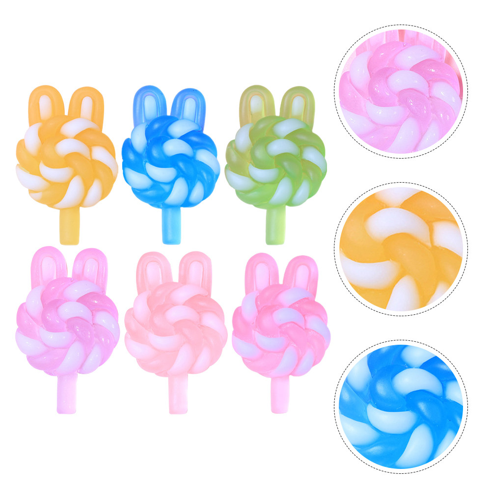 24Pcs Cute Cartoon Lollipop Ch - Resin Crafts Diy ulasan dan harga
