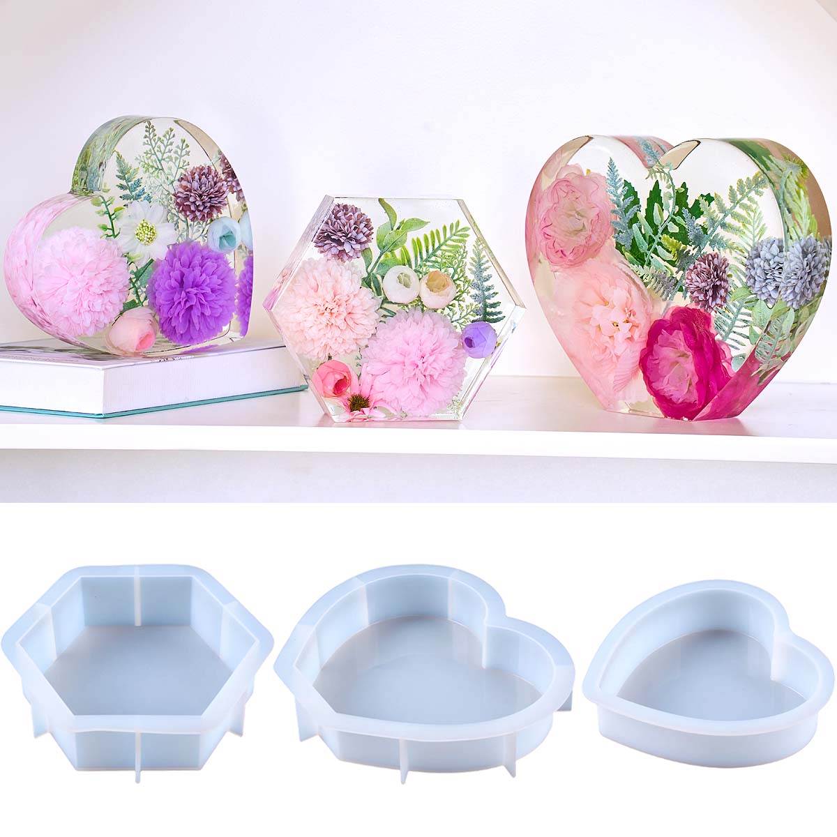 Large Love Silicone Mold DIY H - Flower Preservation Resin ulasan dan harga