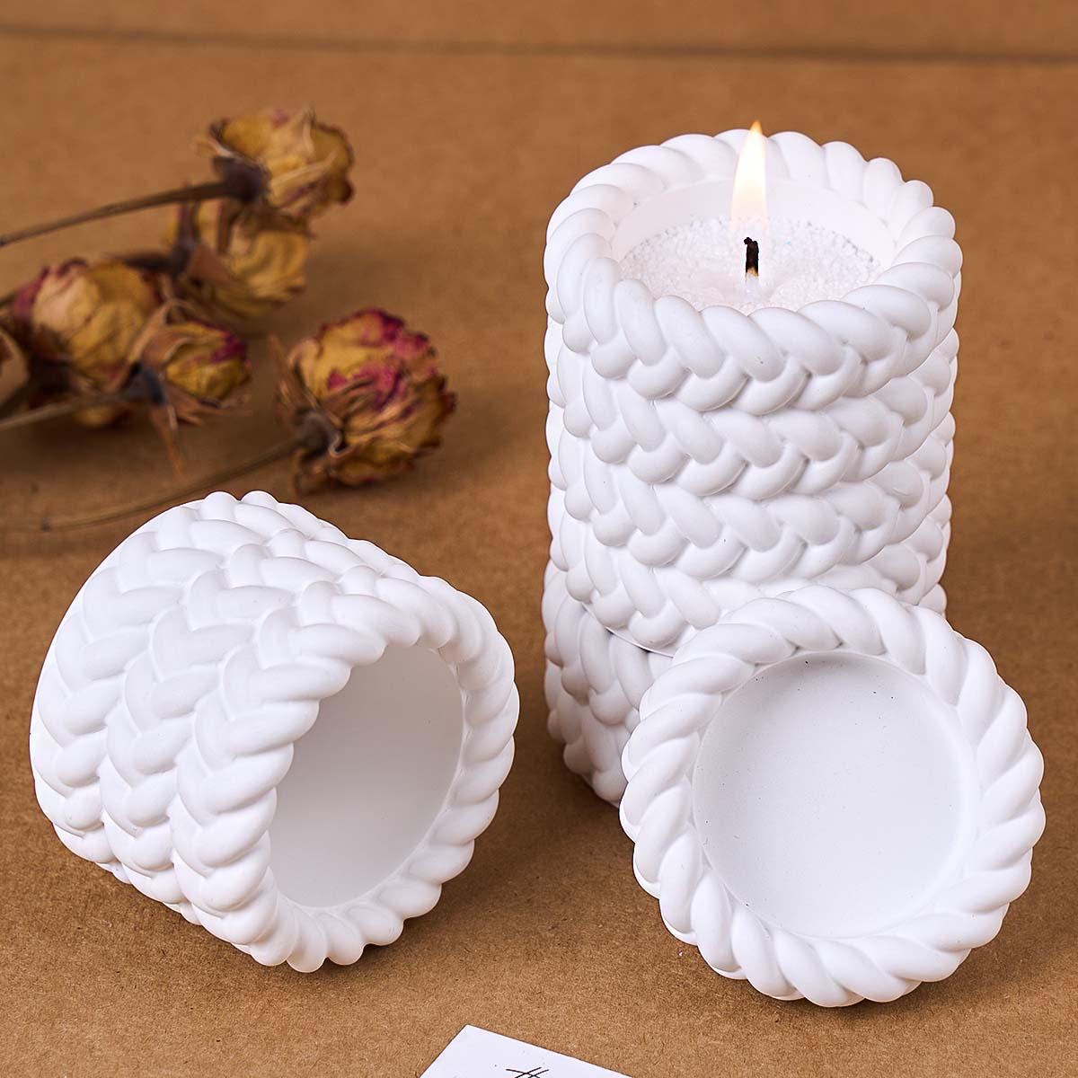 1/2/3/4 Floors Hemp Rope Candl - Coaster Mold Round ulasan dan harga