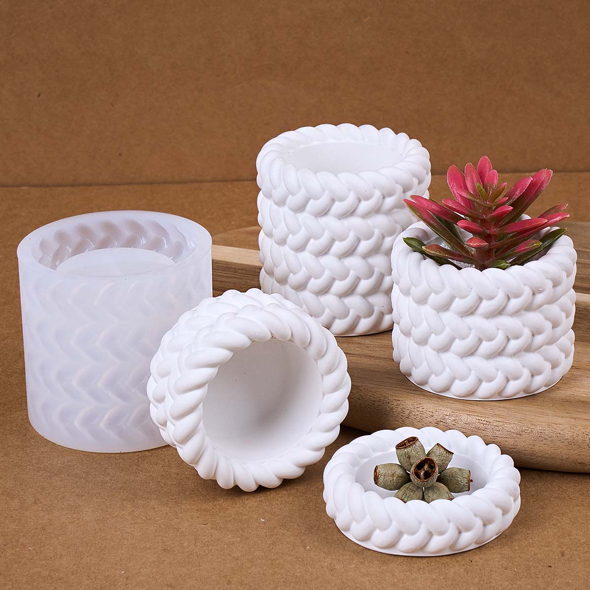 1/2/3/4 Floors Hemp Rope Candl - Coaster Mold Round ulasan dan harga