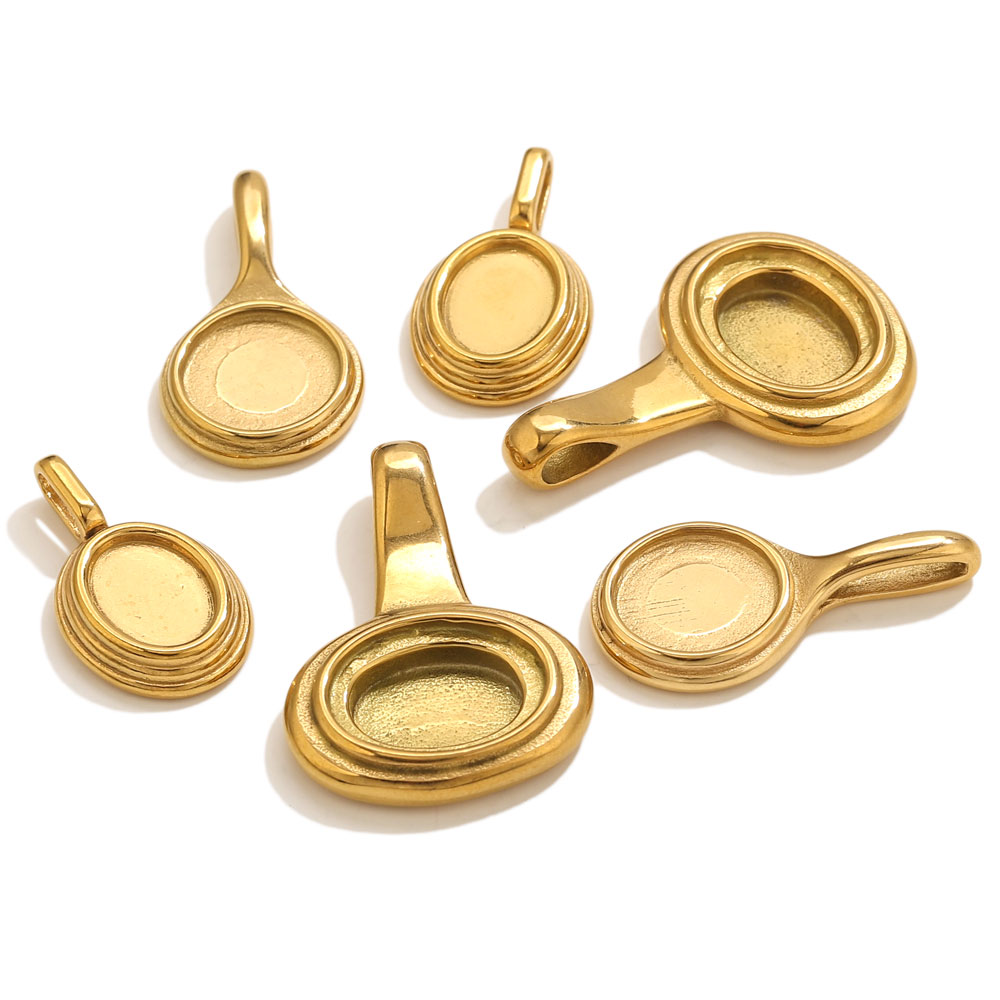 5pcs Stainless Steel Round Ova - Resin Crafts Diy ulasan dan harga