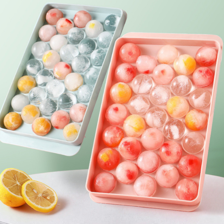 3D Round Ice Cube Tray with Li - Coaster Mold Round ulasan dan harga