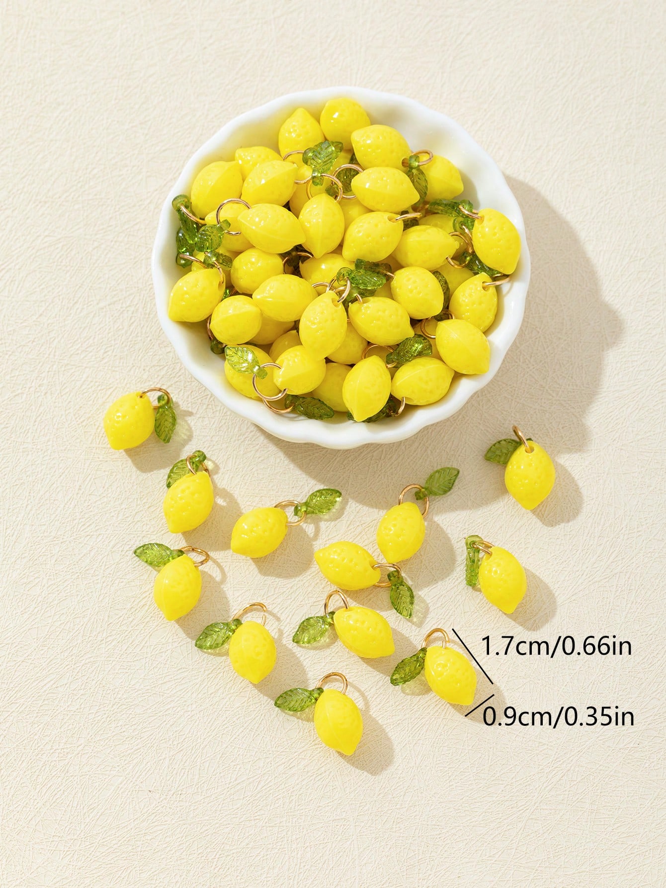 10Pcs 3D Lemon Resin Charms Pe - Resin Craft Material ulasan dan harga