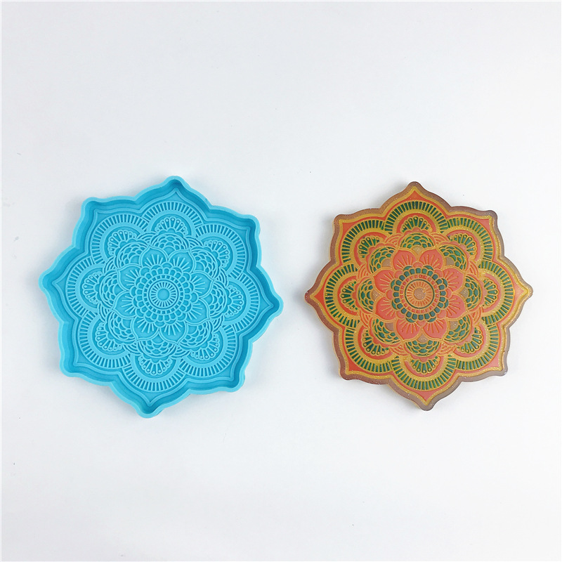 Mandala Coaster Silicone Mold  - Coaster Mold Round ulasan dan harga