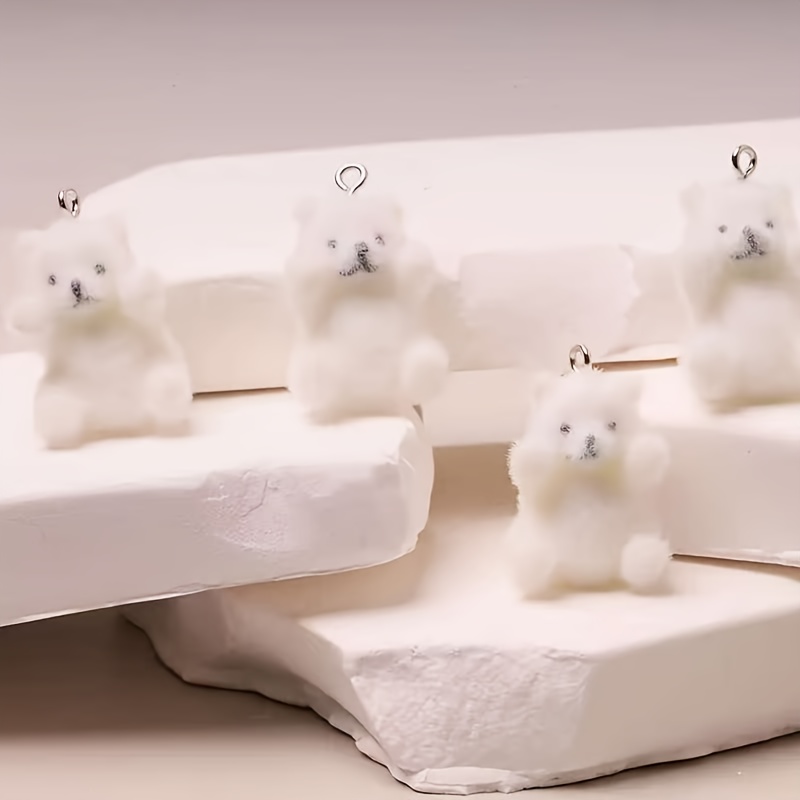 6Pcs Polar Bear Resin Charms C - Resin Craft Material ulasan dan harga