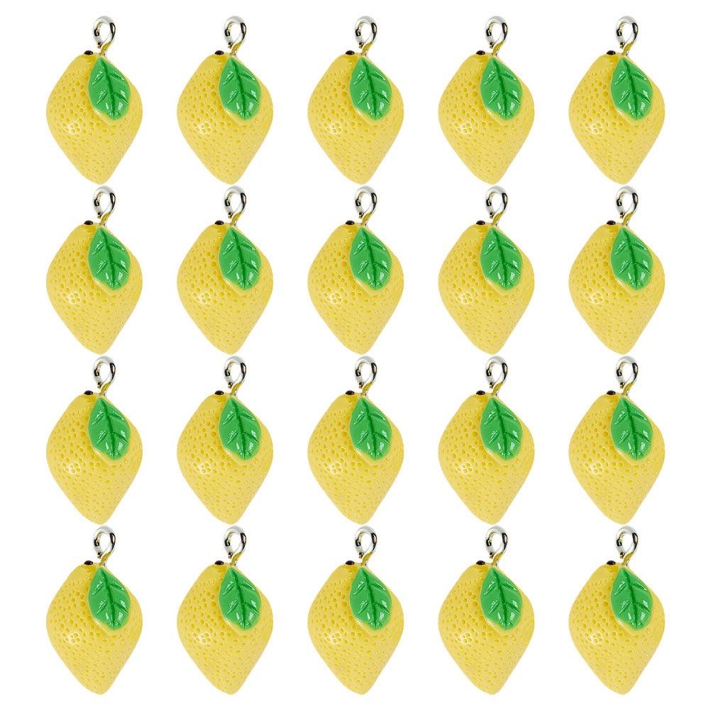 20Pcs Resin Lemon Charms Fruit - Resin Crafts Diy ulasan dan harga