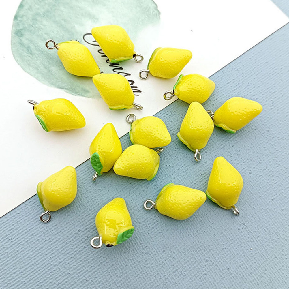 20Pcs Resin Lemon Charms Fruit - Resin Crafts Diy ulasan dan harga