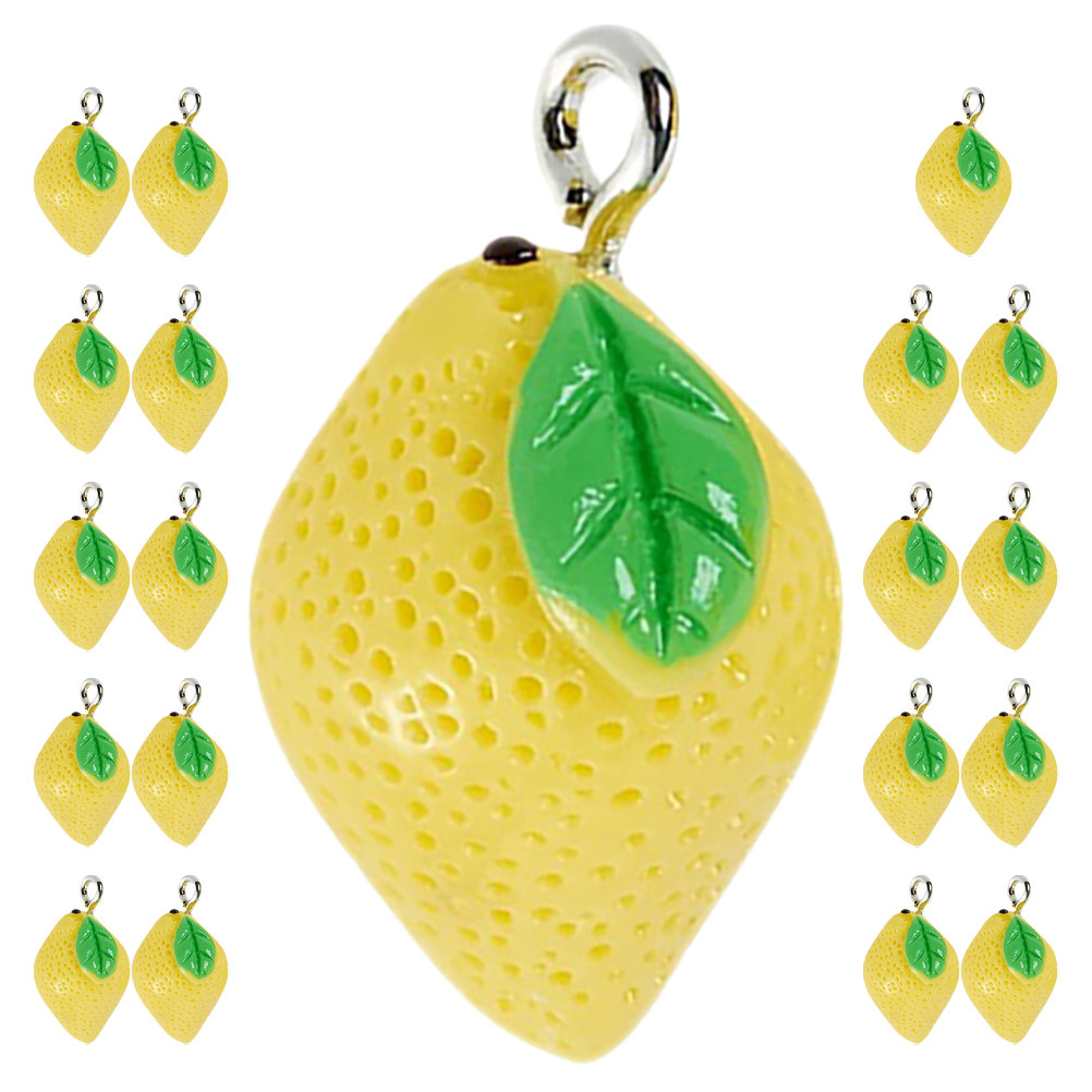 20Pcs Resin Lemon Charms Fruit - Resin Crafts Diy ulasan dan harga
