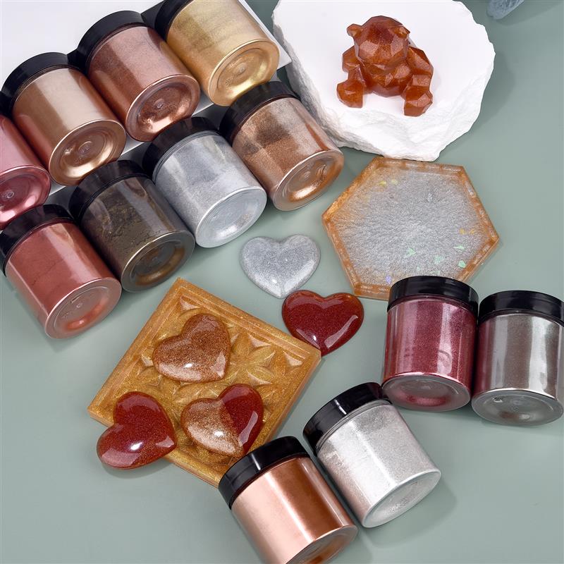 50g Shimmer Metallic Gold Silv - Resin Pigment Set ulasan dan harga